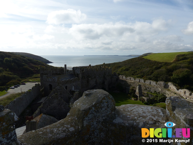 FZ021321 View from Manorbier castle tower